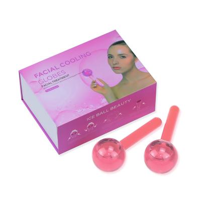 China Settlement New Beauty Borosilicate Glass SPA Salon Ice And Heat Facial Massager Roller Globes Cooling Roller Stick Massager For Face Eye for sale