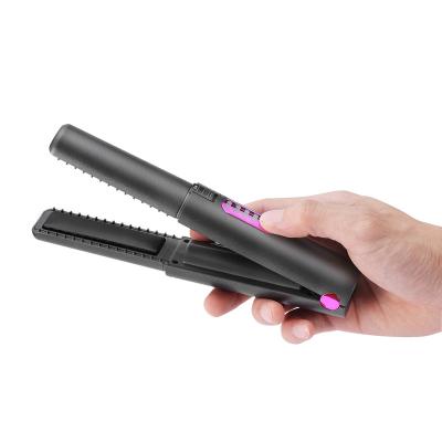 China Best Car China Personal Hair Care Portable 2 in 1 Cordless Curl Hair Straightener Hair Curler Salon Equipment Styling Tools for sale