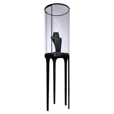 China Luxury Round Jewelery Display Curved Jewelry Showroom Glass Tower Showcase Glass Showcase for sale