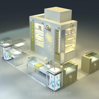 China Modern Mall Kiosk Cosmetics Makeup Kiosk Cosmetic Shop Design Store Furniture Manufacturer for sale