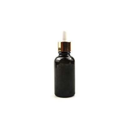 China Classic Bright Black Can Be Customized Glass Dropper Essential Oil Bottle With Dropper for sale