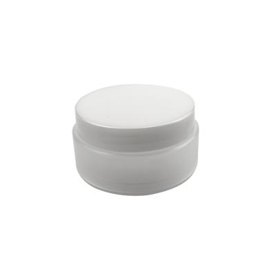 China 4 Ounce 8oz Personal Skin Care High Quality White Wide Mouth Packaging PET 2 Round Cream Container Plastic Jar for sale