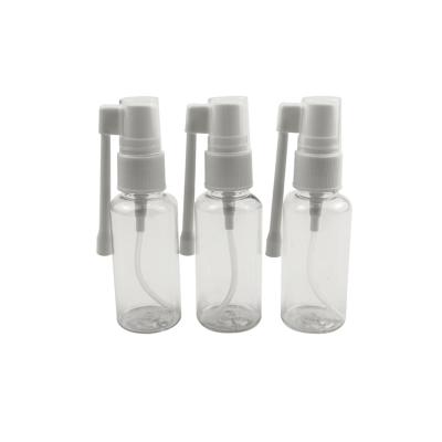 China Personal Spray Nasal Aspirator Packaging 20ml 30ml 50ml Skin Care Plastic Pump Bottle/Empty Refillable Medical 2oz Mouth Spray Clear Bottle for sale