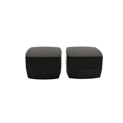 China Cosmetic in Stock Low Moq Customize Acceptable Black Square Acrylic Cream Container 30g 50g Cosmetic UV Gel Jar Jar for sale