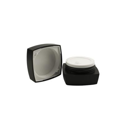 China Black Acrylic Cosmetic Jar Square 15g 30g 50g Cosmetic New Products Skin Care Packaging Face Cream Container for sale