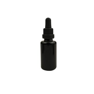 China Skin Care Cream Essential Oil Dropper Bottle For 5 10 15 20 30 50 60 100ml Black Optical Glass Violet Dropper Bottle for sale