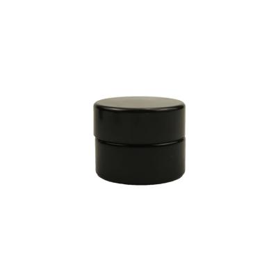 China Dark Black Purple Mini Skin Care Cream Cosmetic Eye Cream Jar 5ml 7ml Glass Jars With Black Screw Lid Cosmetic With Screw Cap Cap for sale