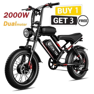 China US Warehouse 2000W Motocicleta de doble motor de 20 pulgadas con freno hidráulico y batería de 25AH en venta