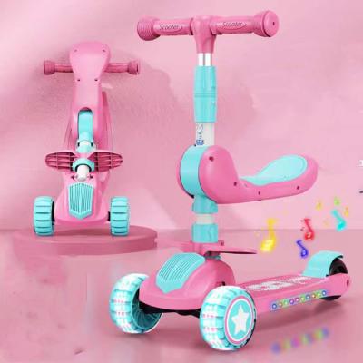 China Applicable People Boy Girl Three Wheel Kids Scooter with Rubber Wheels and Kick Brake for sale