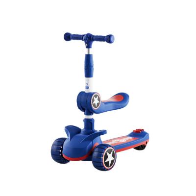 China Foldable Children's Three-wheeled Scooter with Lights On Wheels Plastic Kick Scooter for sale