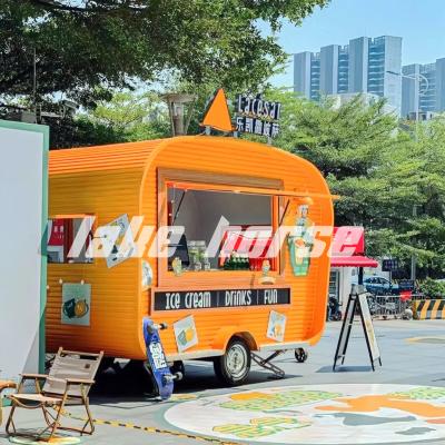 China Mobile Food Trucks Square Shaped Concession Food Trailer with Manufactured Food Cart for sale