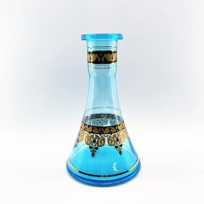 China European Handmade Hookah Vase Hukkah Painting Shisha Light Blue Glass Base For Smoking Tool for sale