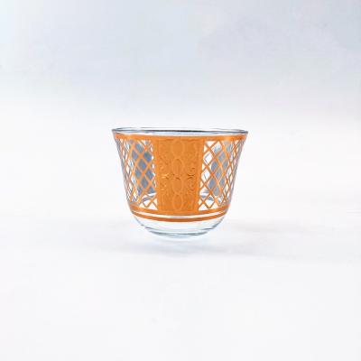 China 6PCS Cawa Arabic Coffee Set Viable Turkish Glass Tea Set Cup for sale