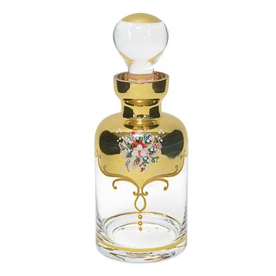 China Arabic Gift 200ml Crystal Perfume Bottle Empty Craft Handmade Real German Gold Decoration for sale