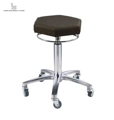 China Height Adjustable/Rotatable/wheel Can Anti Hair Jam Barbershop Equipment Furniture Chair Hair Salon Rolling Stool for sale