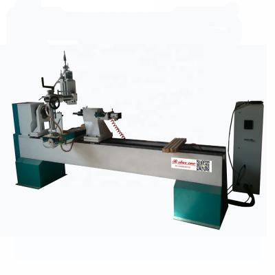 China Cutting +carving+ hole inner drilling 2500mm cnc lathe machine wood turning price with 5.5kw servo motor for sale