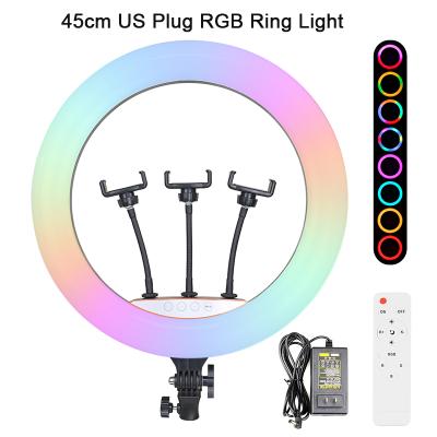 China Custom Logo RL18 Ring Light Professional Photography Selfie Ring Light For Makeup Video 18inch/45cm Led Light With Tripod for sale