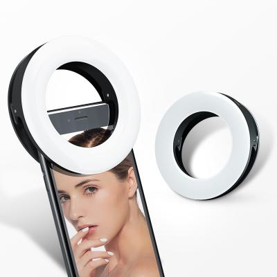 China Custom Logo LED Fill Selfie Ring Light Mini RGB Mobile Phone Live Beauty Self-Portrane Flashing Light Clip For Phone for sale