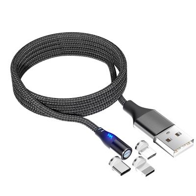 China Factory Price Fast Speed ​​Charging 3A Fast Charging Cable 3 in 1 Nylon Braid USB Cable Magnetic Type-C Data Cable 3.3ft/6.6ft for sale