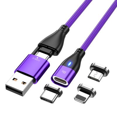 China Fast Charging Speed ​​2021New 6 in 1 Magnetic PD 60W Usb Fast Charging Type c to Laptop/Phone Nylon Braided Mobile 11pin Charger for sale