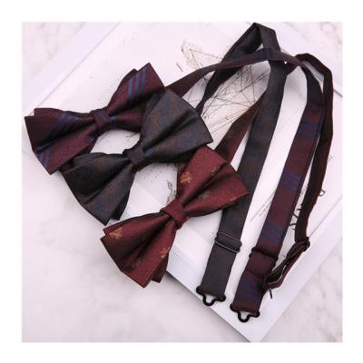 China Men's Suit Black Red Blue Blue Bow Tie Men's Formal Wedding Bow Tie Dobby Pattern Wedding Groom Best Man Suit for sale