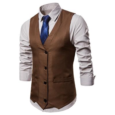 China New Anti-Shrink Tweed Suit Men Invest Plaid Vest Sleeveless Vests For Lapel Mens Vest Vintage Mens Waistcoat for sale