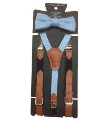 China Men's cotton suspender and bow tie set S-006 for sale