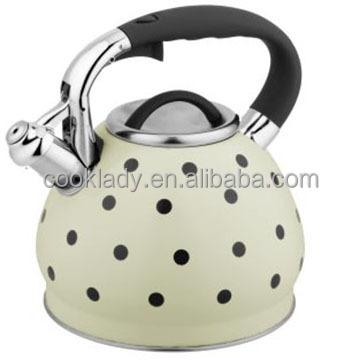 China New Sustainable Stainless Steel Induction Whistling Kettle With Color Painting for sale