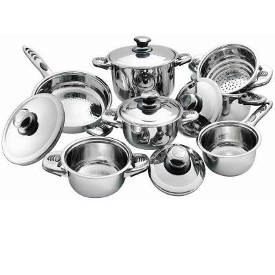 China Stocked stainless steel wide edge cookware set (mushroom edge cookware set) for sale