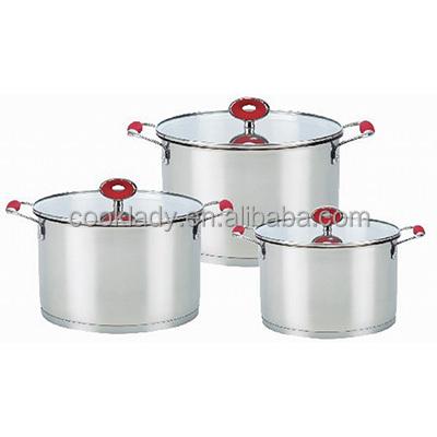 China Viable good sale 6pcs stainless steel straight shape cookware set for sale