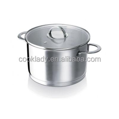 China Sustainable stainless steel saucpan with glass lid, cooking pot, cookware set for sale