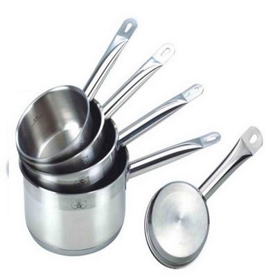 China Sustainable 5pcs Morocco Stainless Steel Saucepan Cookware Set for sale