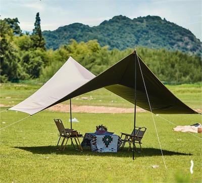 China Extended Type Customized Rainproof Sunproof UV camping tarp Rain Fly Tarp Portable Sun Shelter Shade Beach Tent for sale