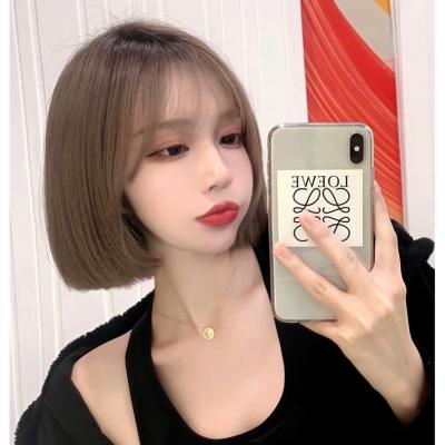 China Hot Sale Natural Wave ZP LONGFOR Full Bobo Bobo Short Hair Real Hair Girl Fashion Natural Short Hair Cover Up Wig Female Main Type for sale