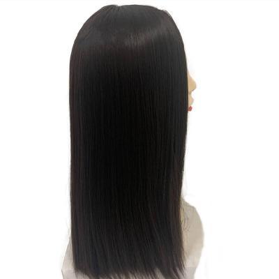 China ZP Natural Straight Hot Sale Medium Length Women Hair Lace Up Real Brazilian Remy Virgin Human Hair Wigs for sale