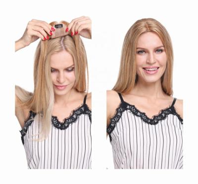 China 100% St ZP 613 Topper Crown Top Hair With 4 Clips 130% Density Brazilian Straight Hair for sale