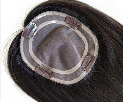 China High Quality Mono Straight HQ Topper For Women Hair Loss Clip On Hair Extensions 100% for sale