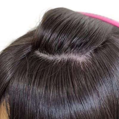 China HQ 7*8 Straight Hair Replacement Jewish Women Topper Hand Tied 4*4 Silk Stocking Front for sale