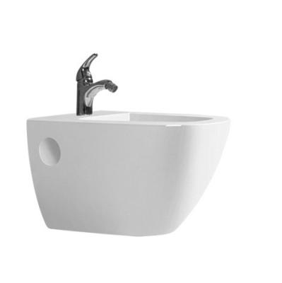 China Factory Direct Selling Double-Flow White High-End Bathroom Sink Ceramic Bathroom Hand Sink Wall-Hung Basin For Hotel for sale