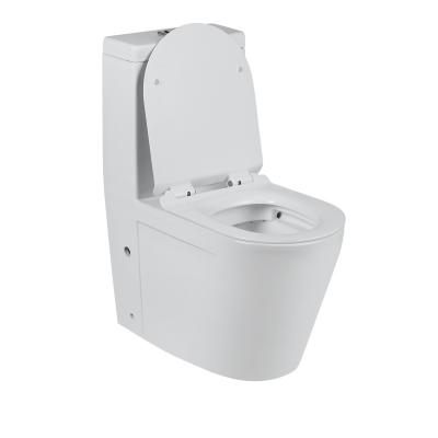 China Hidden Cistern China Supplier Ceramic Sanitary Bathroom Sanitary Ware P Trap Wash Down Rimless Two Piece WC Toilet for sale