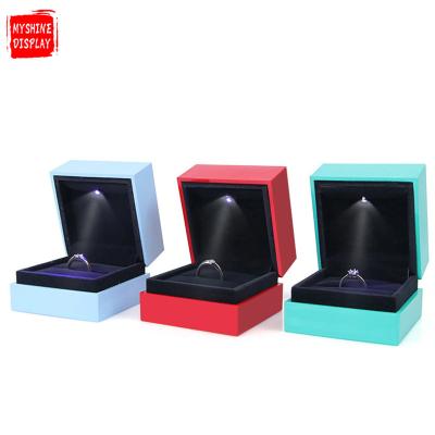 China Eco-friendly LED Light Necklace Ring Box Jewelry Packaging Box Jewelry Box for sale