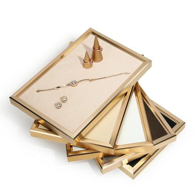 China Recyclable Engrave Logo Rings Necklace Bracelet Bangle Earrings Pendant Accessory Jewelry Display Tray For for sale