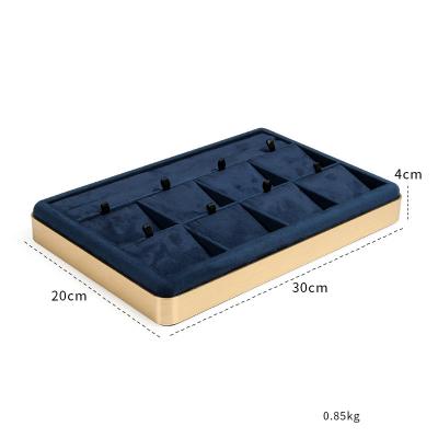 China Recyclable Luxury Black Jewelry Display Tray Earring Jewelry Packaging Pu Tray Organizer Display Jewelry Tray for Exhibidor for sale