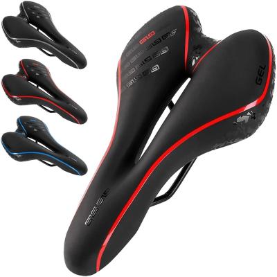 China Durable Bicycle Saddle Road Mountain Bike Cushion Gel MTB Soft Comfortable Soft Exercise Bike Cycling Saddle for Men and Women for sale