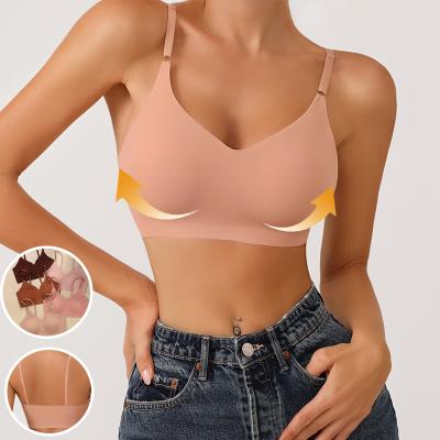 China Sharicca Summer QUICK DRY Laser Cut Radio Seamless Lift Up Bra Silk Seamless Bra Tops Por Ice Base Mayor Padded Women Brassier for sale