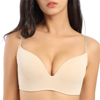 China Anti-Static Comfortable Thin Wireless Bra With Solid Color Women's Seamless Bras For 5/8 Cup for sale