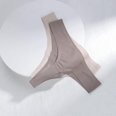 China Sharicca Breathable Drop Shipping Ladies Silk Seamless Panties Women's Underwear Thong Seamless Panties Lingerie for sale