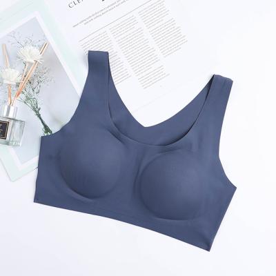 China Plus Size QUICK DRY Women's Solid Bras Invest Underwear Seamless Wire Free Bralette Bra Comfortable Female for sale