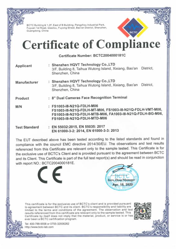 CE - Shenzhen Hqvt Technology Co.,ltd.