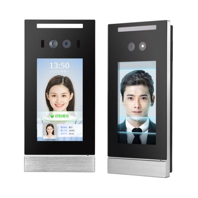 China 8 Inch Face Recognition Facial Terminal Motion Detection Period Attendance Machine Door Access Control System Temp Thermal Detector for sale